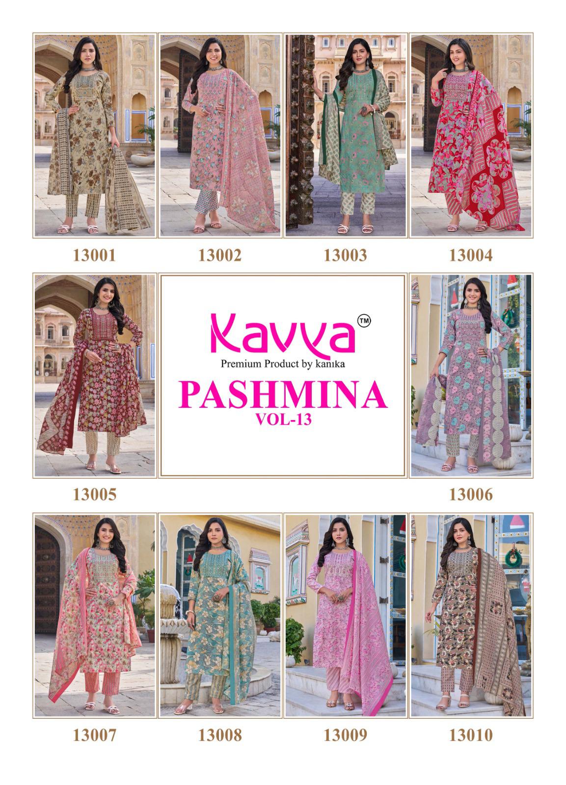 Kavya Pashmina Vol 13 Kurti Pant With Dupatta Collection