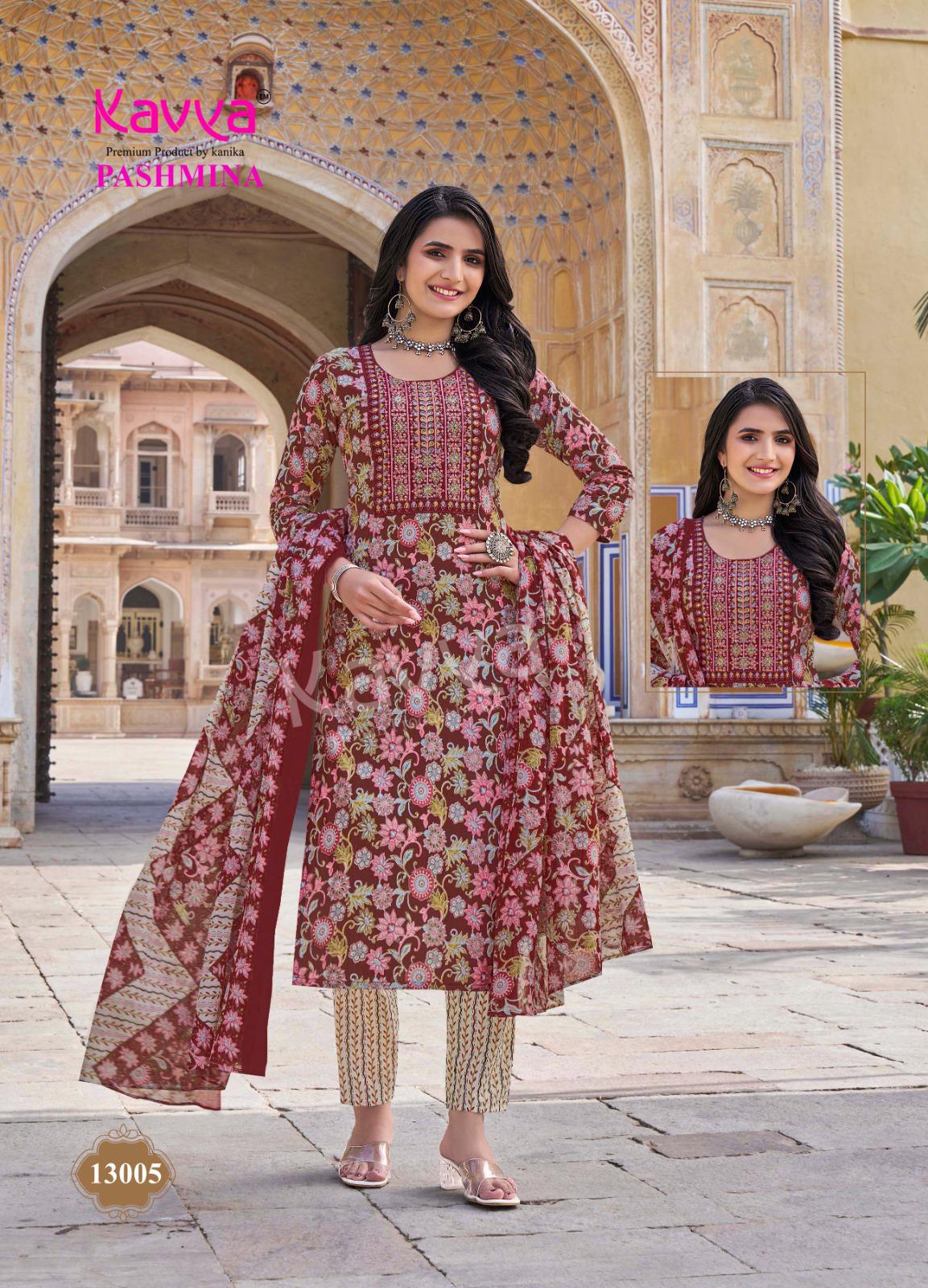 Kavya Pashmina Vol 13 Kurti Pant With Dupatta Collection