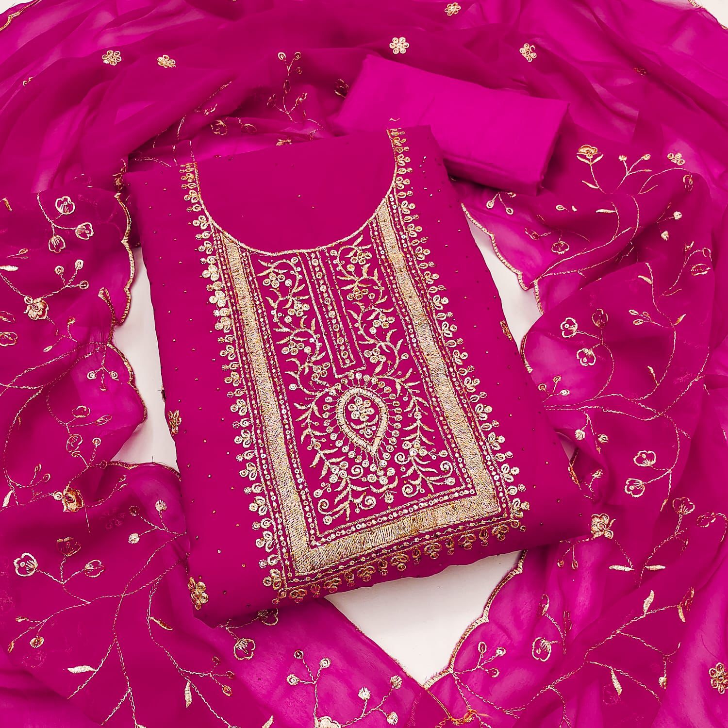 Madubala Suits 909 Georgette Jari Work Dress Material