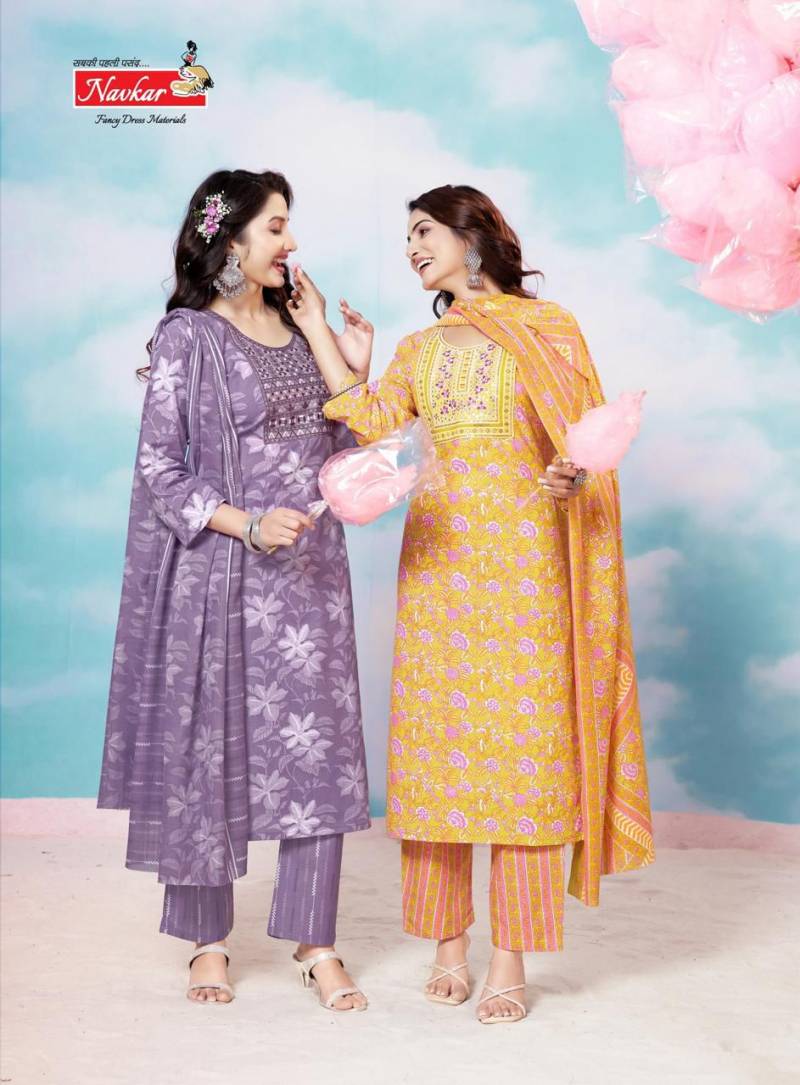 Navkar Suchi Vol 6 Cambric Cotton Kurti Bottom With Dupatta