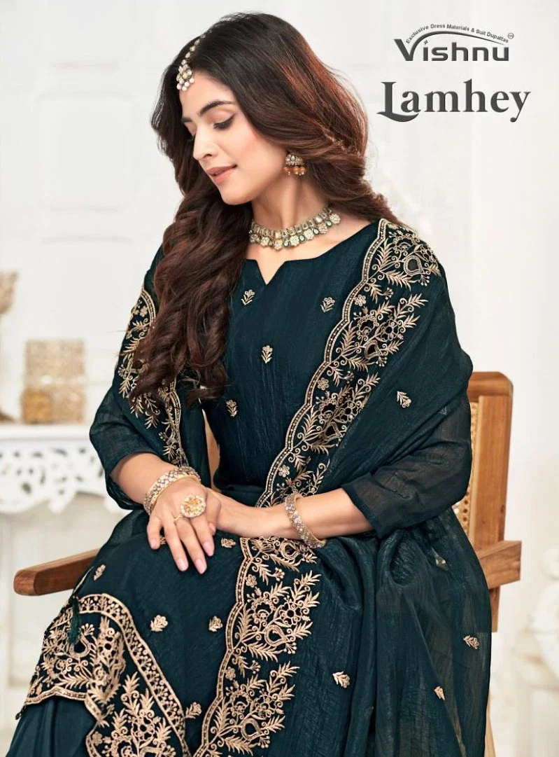 Vishnu Lamhey Crunchey Blooming Dress Material Collection