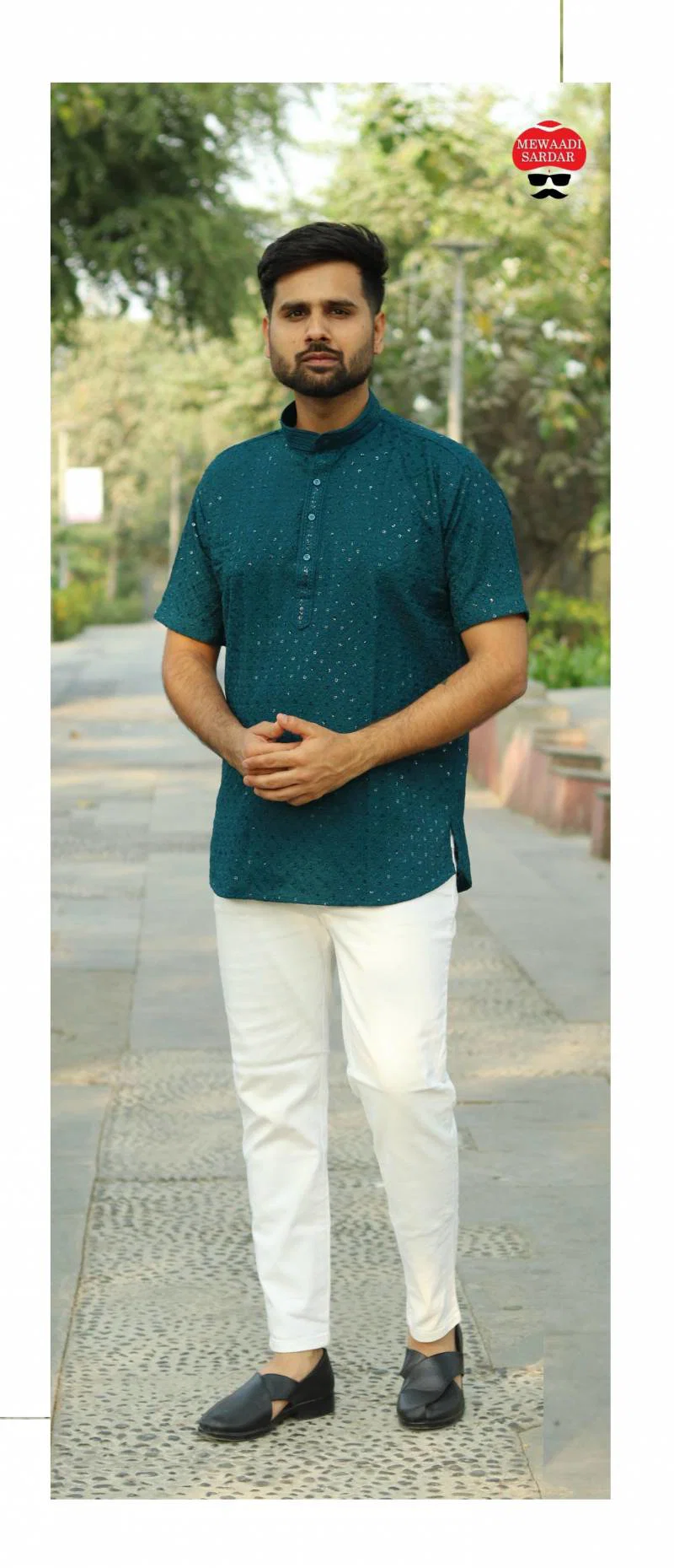 Mewaadi Sardar Chikankari Rayon Short Kurta Collection