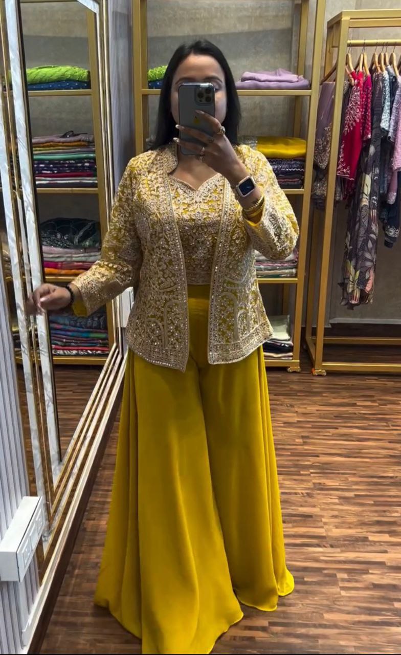 Bt 7071 Designer Embroidered Georgette Indo Western Collection