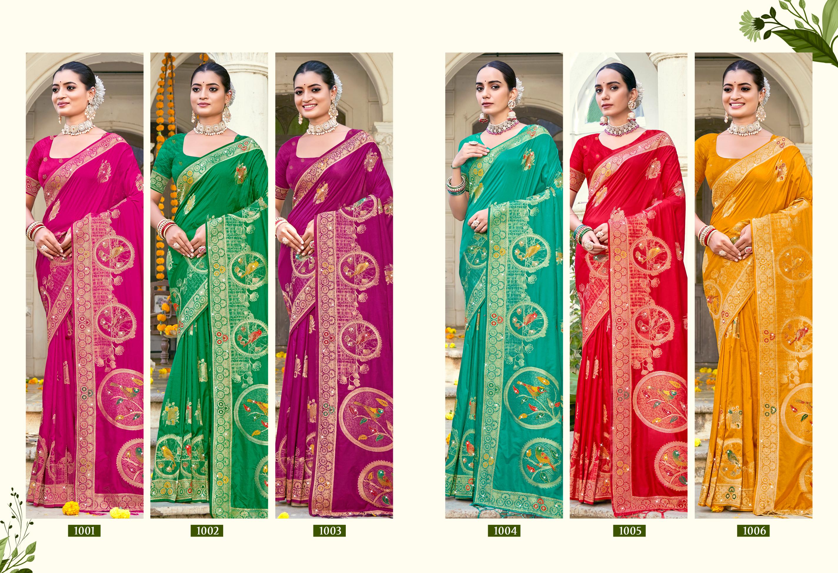 Bunawat Hans Vol 02 Festive Wear Swarovski Worked Silk Saree Collection