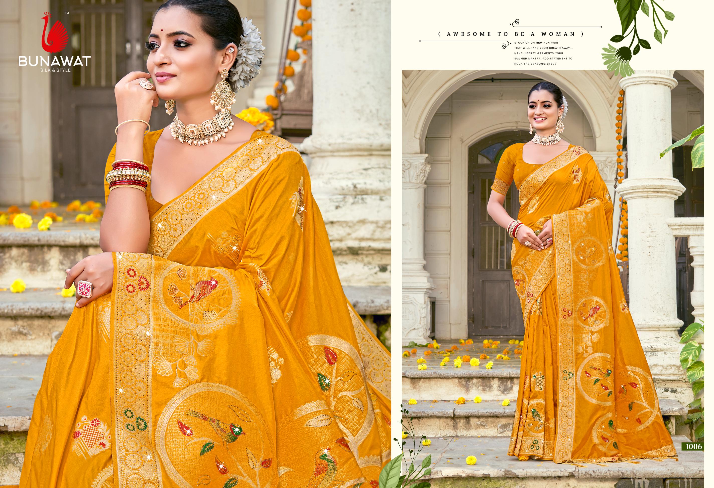 Bunawat Hans Vol 02 Festive Wear Swarovski Worked Silk Saree Collection