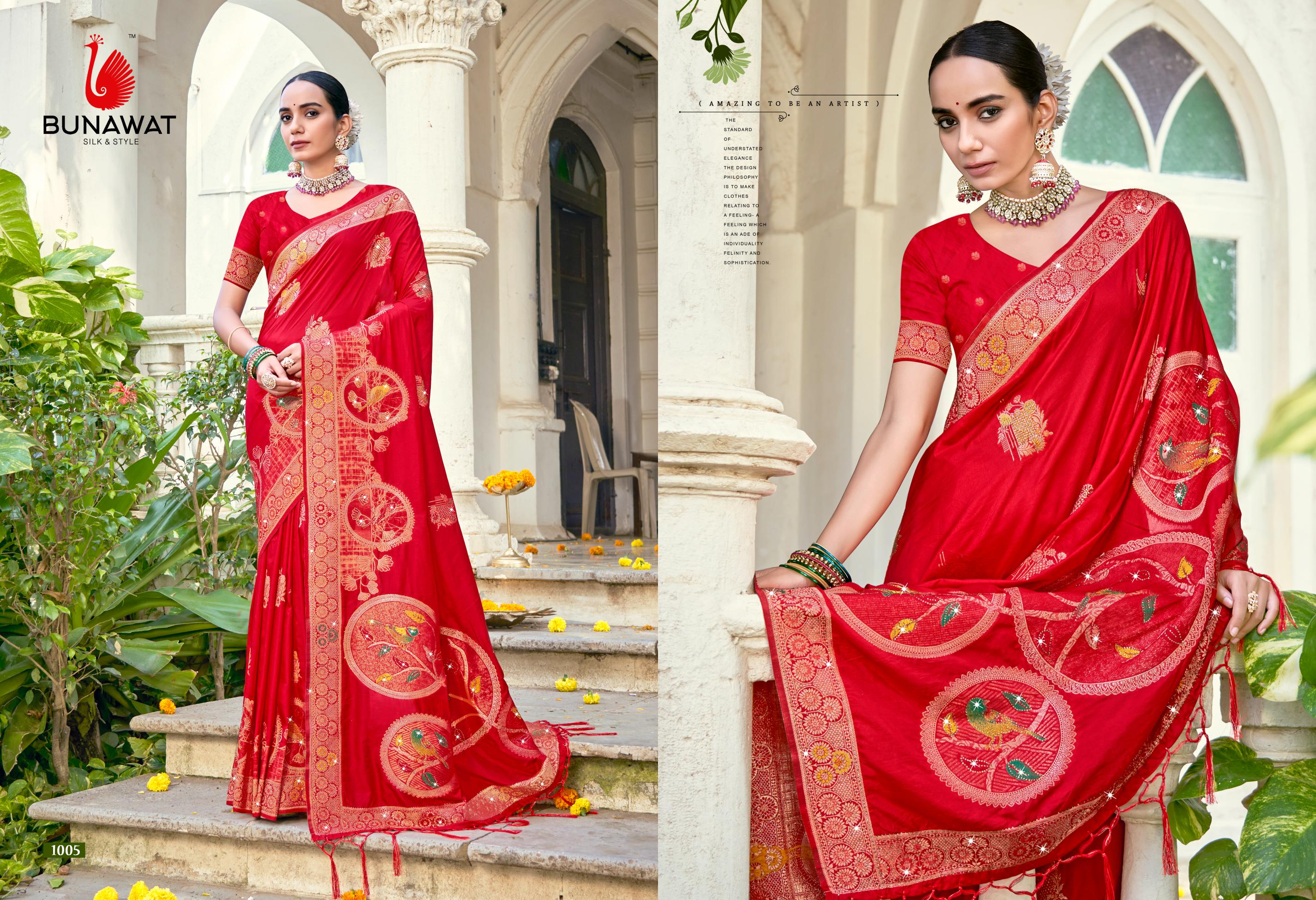 Bunawat Hans Vol 02 Festive Wear Swarovski Worked Silk Saree Collection