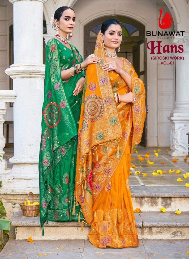 Bunawat Hans Vol 01 Festive Wear Gorgeouse Silk Saree Collection