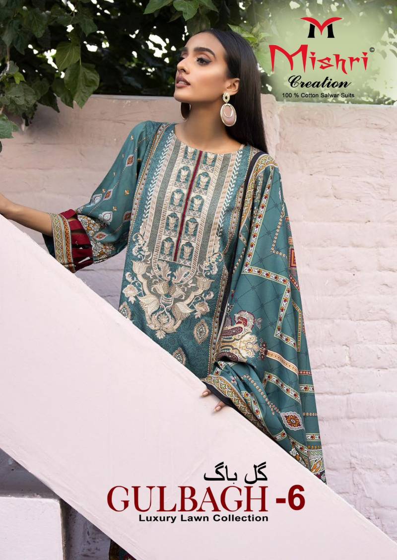 Mishri Gulbagh 6 Lawn Cotton Karachi Dress Material Collection
