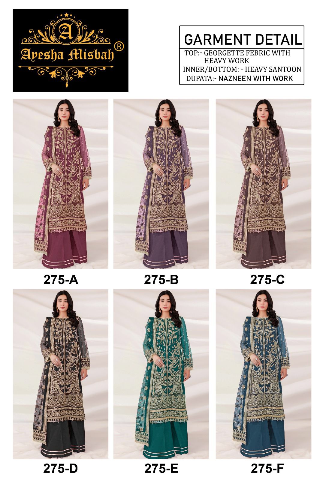 Ayesha Misbah 275 Georgette Pakistani Salwar Kameez