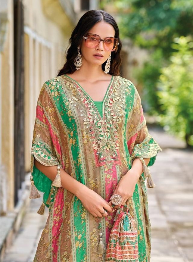 Your Choice Kaftan Designer Embroidered Chinon Kaftan Collection