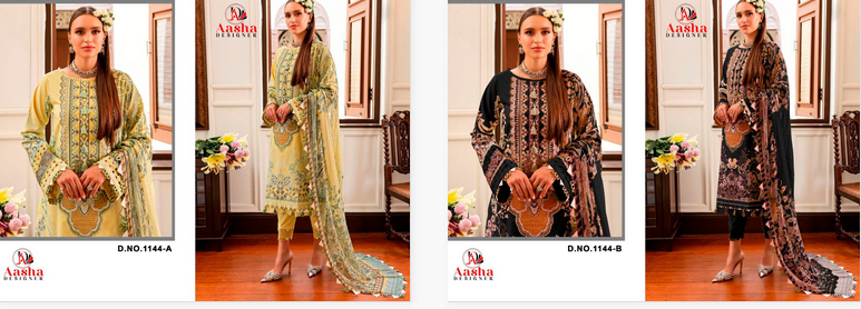 Aasha 1144 A And B Cotton Dupatta Pakistani Salwar Kameez