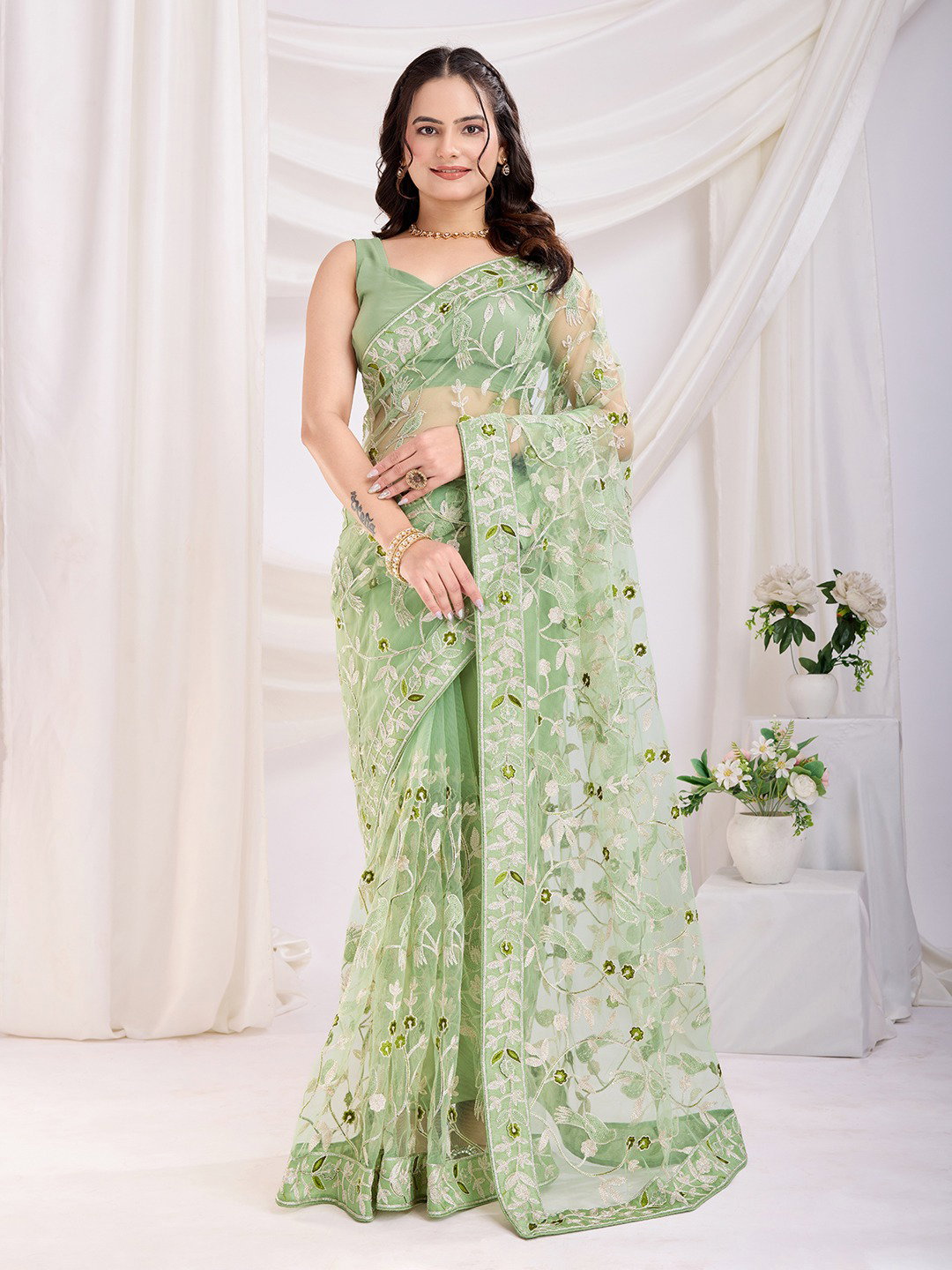 Vaamika 22 Beautiful Embroidered Worked Soft Net Saree Collection
