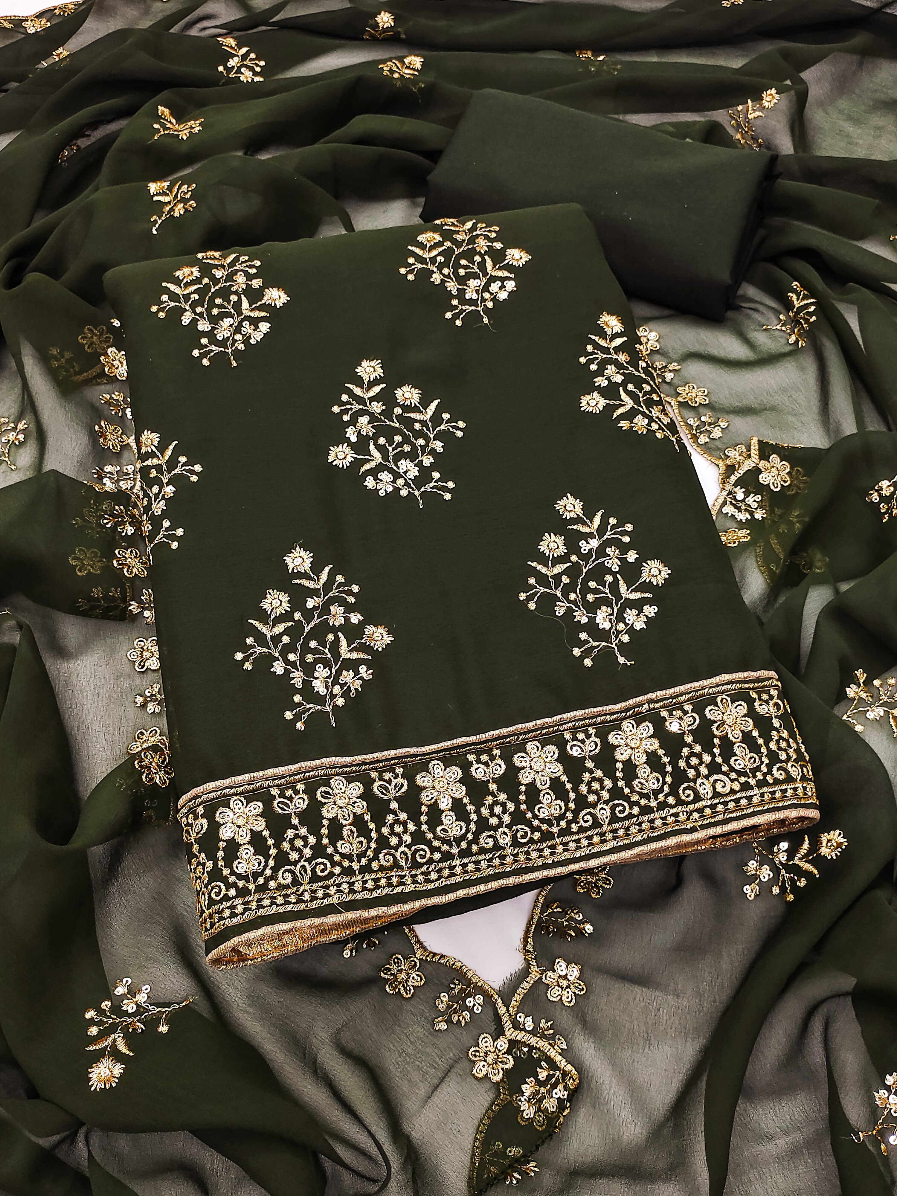 Sonaxi 1 Embroidered Premium Georgette Dress Material Collection
