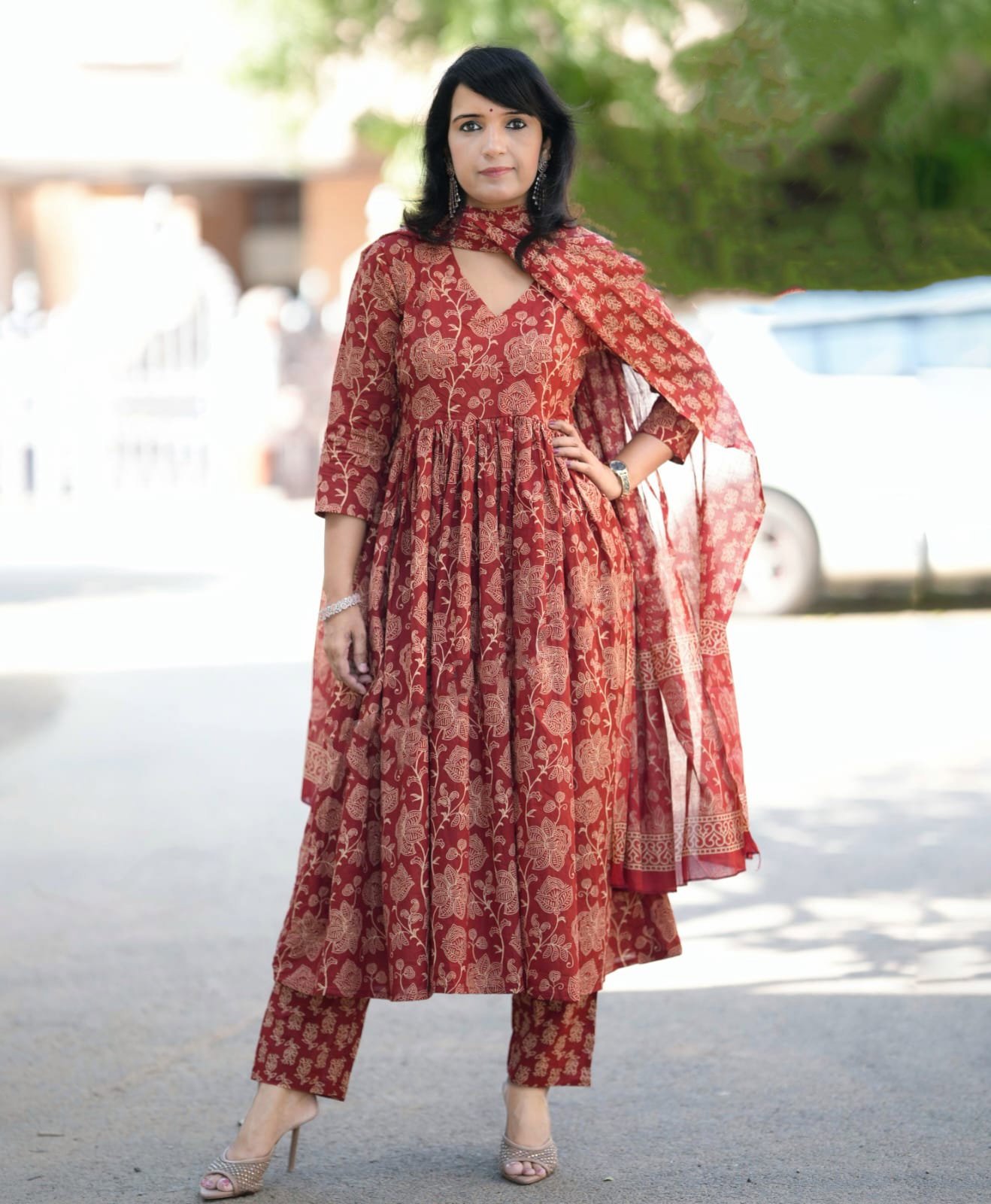 Dhruvi 254 Rayon Printed Casual Wear Kurti Bottom With Dupatta