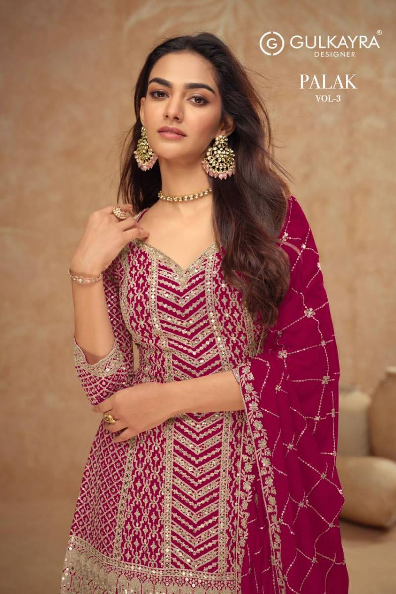 Gulkayra Palak Vol 3 Chinon Designer Salwar Suits Collection