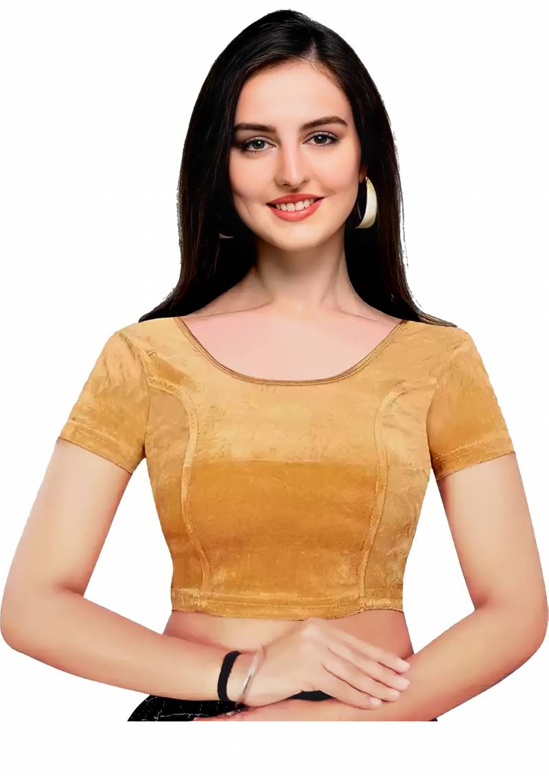 Jelite Velvet One Half Plain Sleeve Stretchable Velvet Blouse Collection