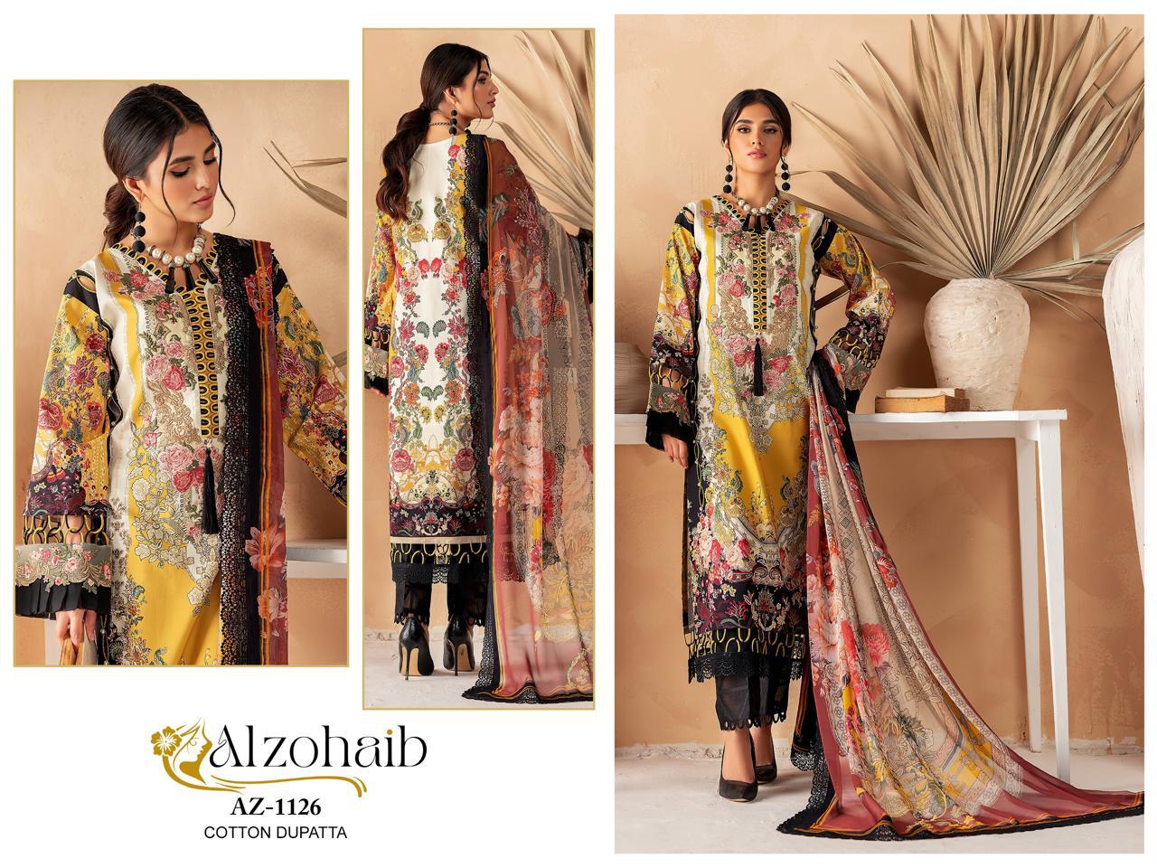 Alzohaib Az 1115 To 1128 Cotton Dupatta Pakistani Suits Collection