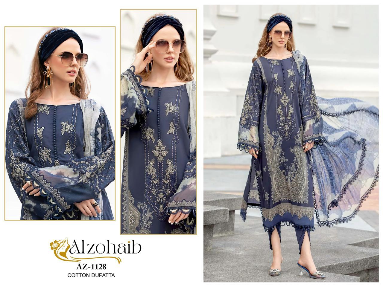 Alzohaib Az 1115 To 1128 Cotton Dupatta Pakistani Suits Collection
