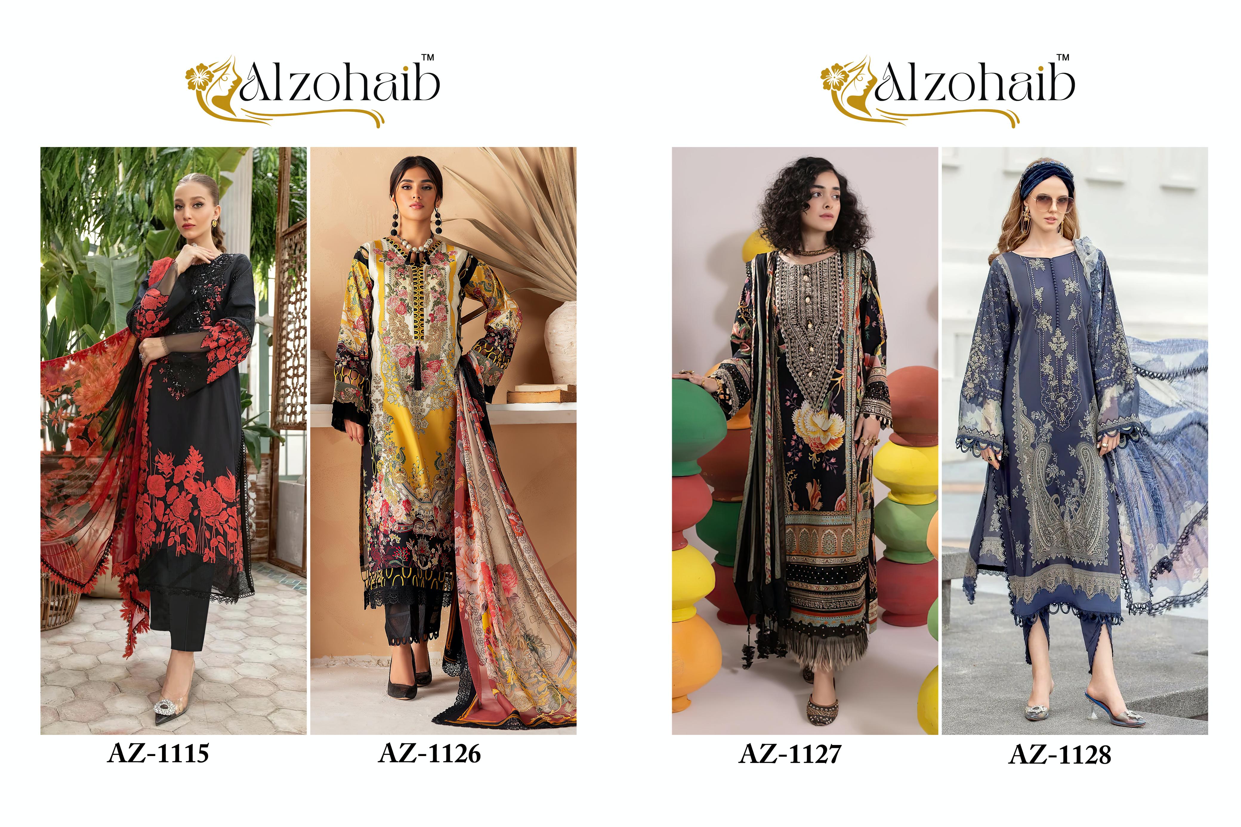 Alzohaib Az 1115 To 1128 Cotton Dupatta Pakistani Suits Collection