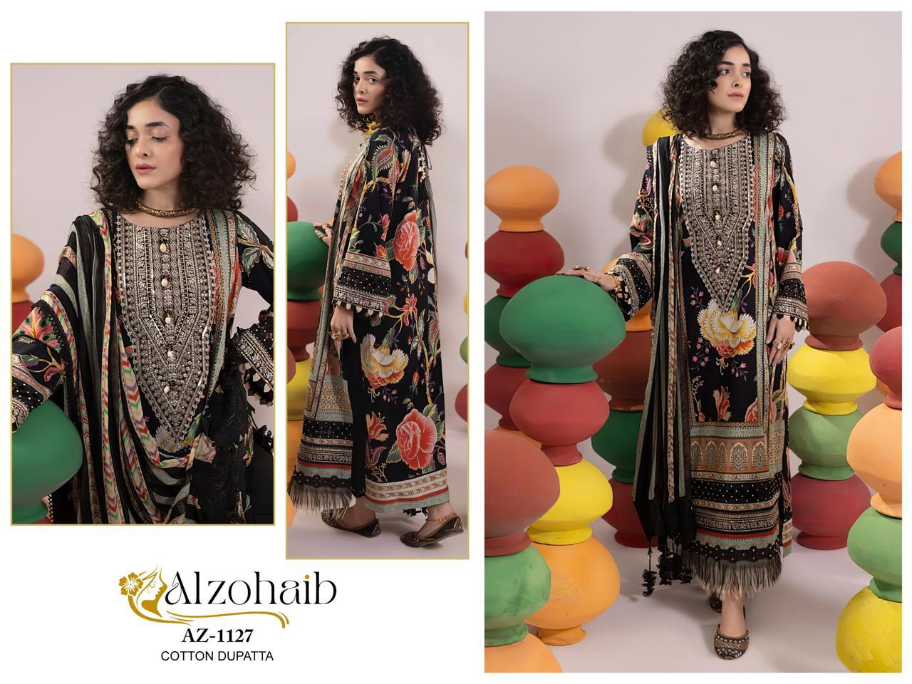 Alzohaib Az 1115 To 1128 Cotton Dupatta Pakistani Suits Collection