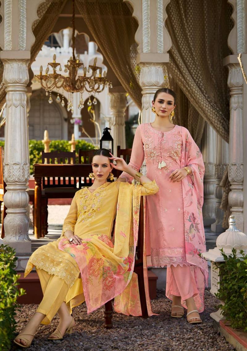 Lady Leela Varnika Organza Kurti Bottom With Dupatta Collection