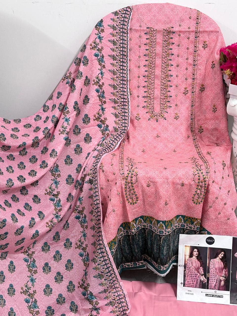 Mehboob Tex 1420 And 1421 Cotton Dupatta Pakistani Salwar Suits