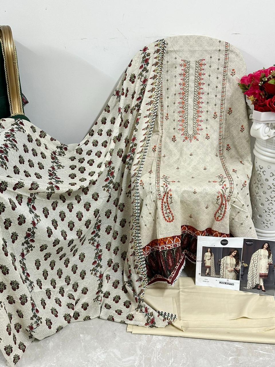 Mehboob Tex 1420 And 1421 Cotton Dupatta Pakistani Salwar Suits