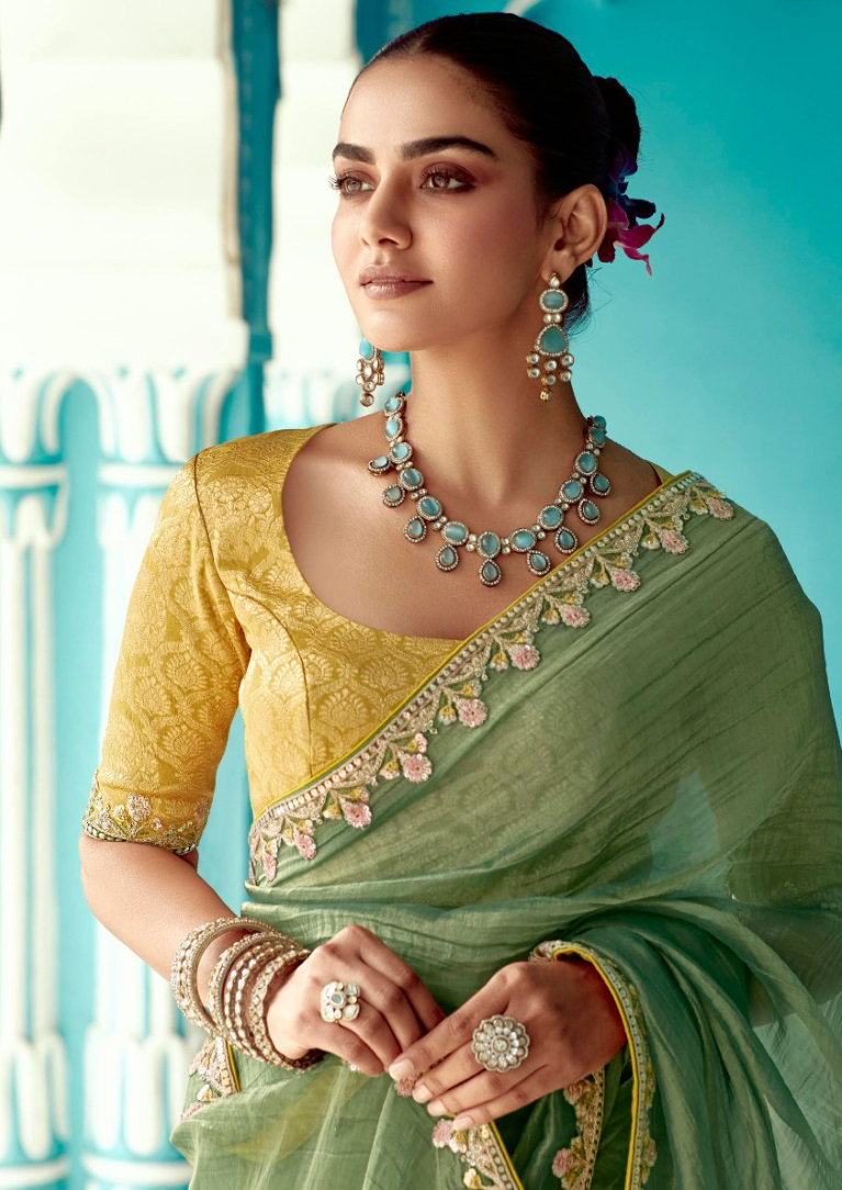 Kimora Amber Embroidered Exclusive Designer Saree Collection