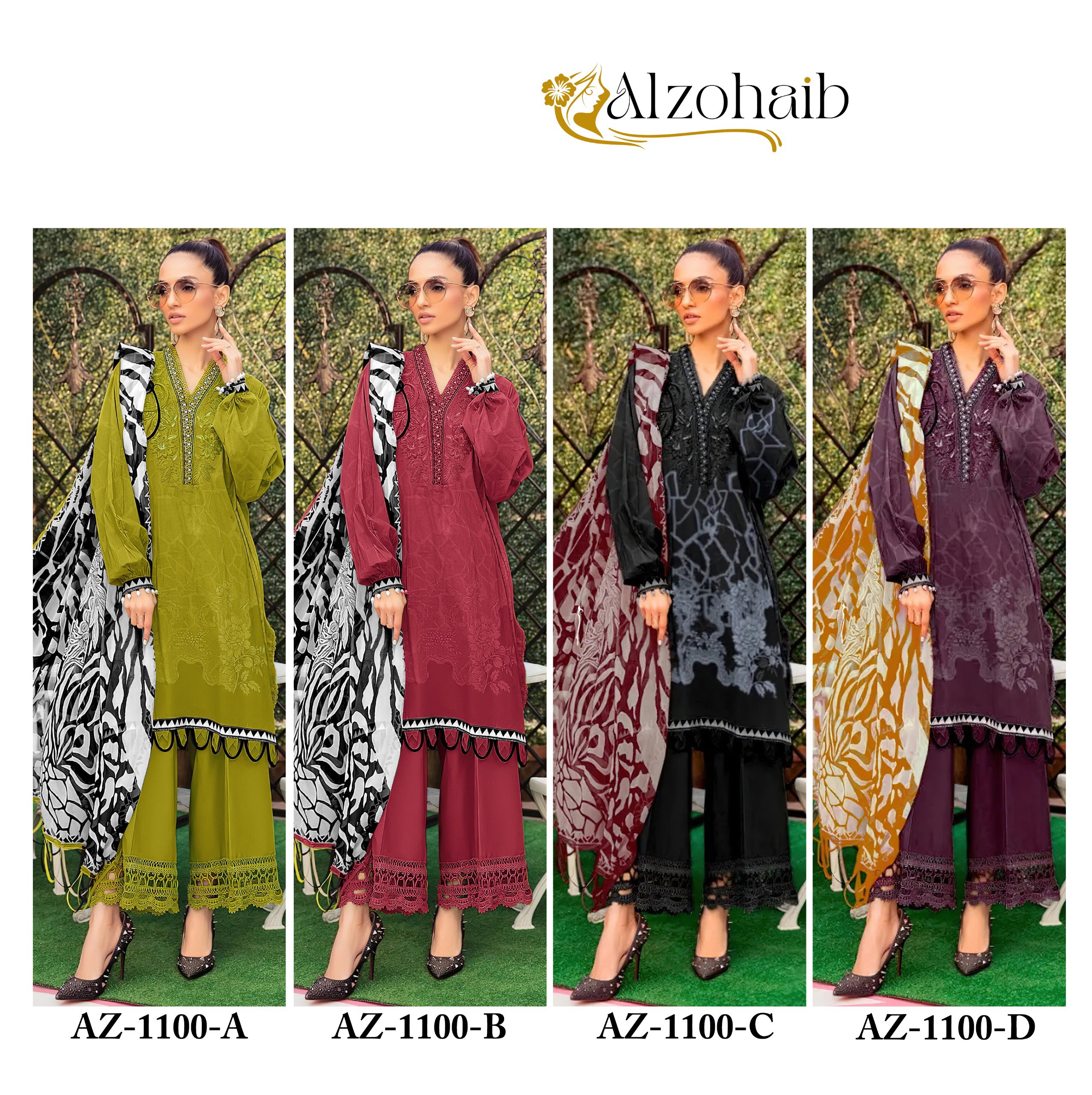 Alzohaib Az 1100 A To D Cotton Dupatta Pakistani Salwar Suits