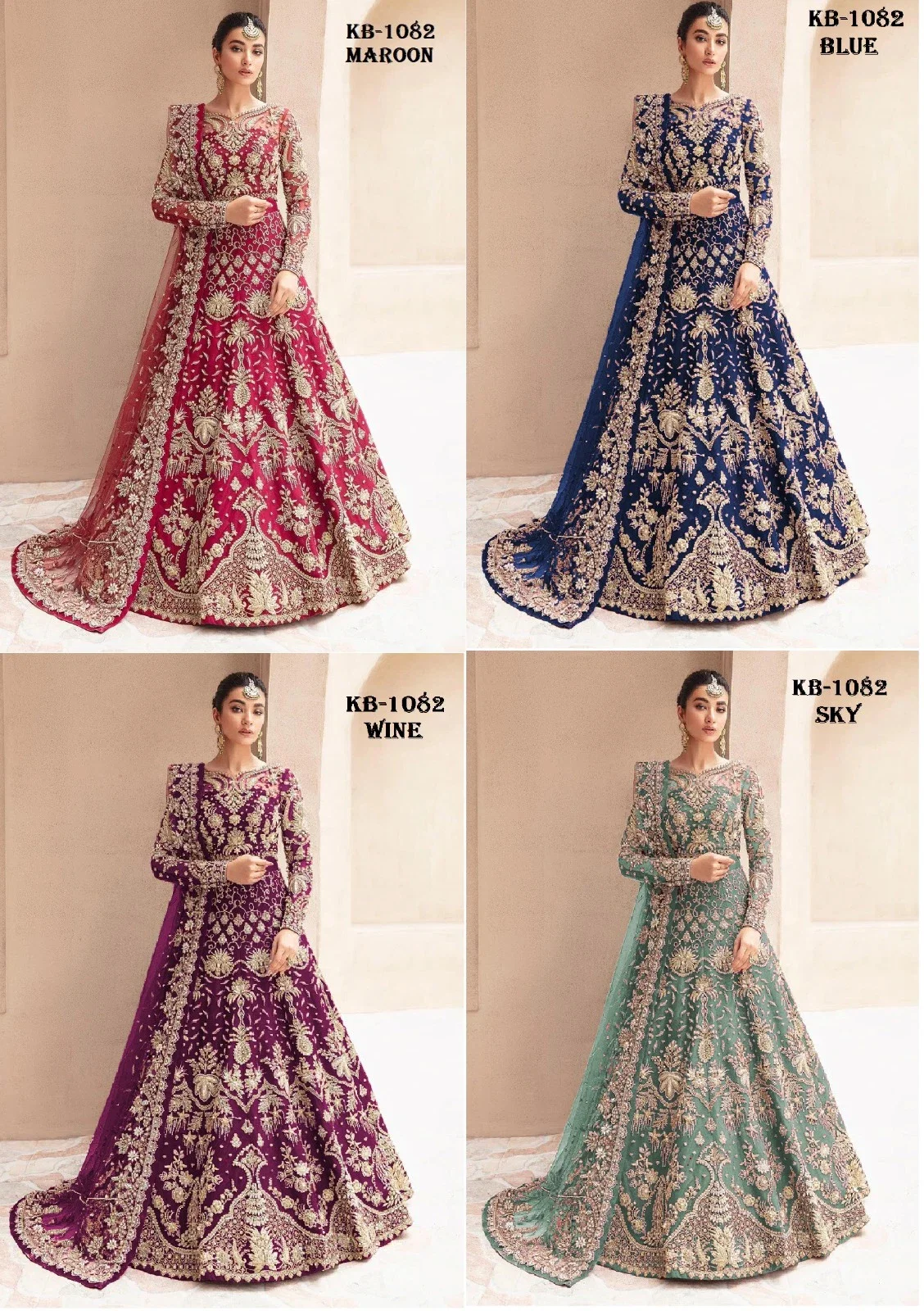 Kb Series 1082 Hit Designer Embroidered Net Gown With Dupatta Collection