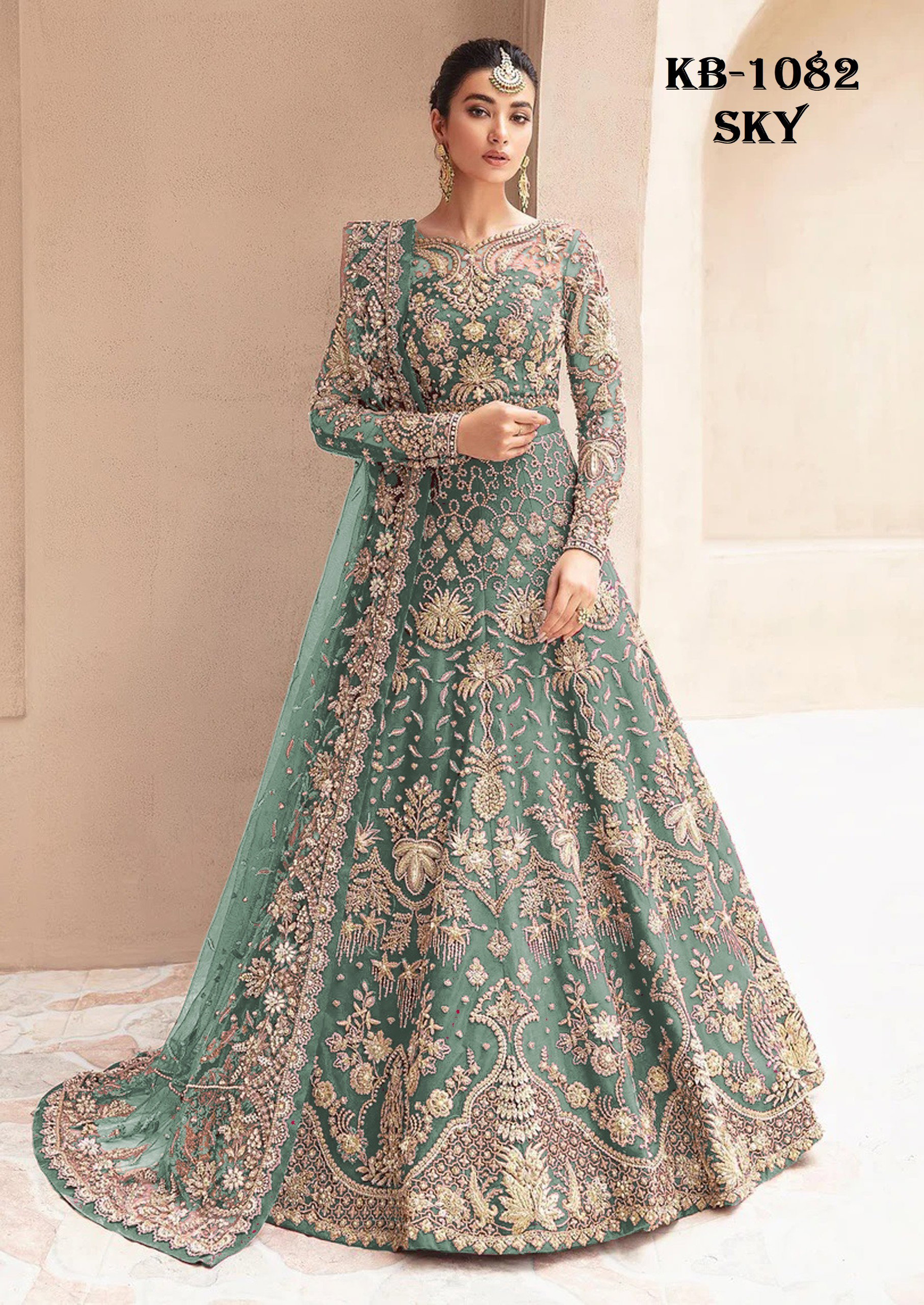 Kb Series 1082 Hit Designer Embroidered Net Gown With Dupatta Collection