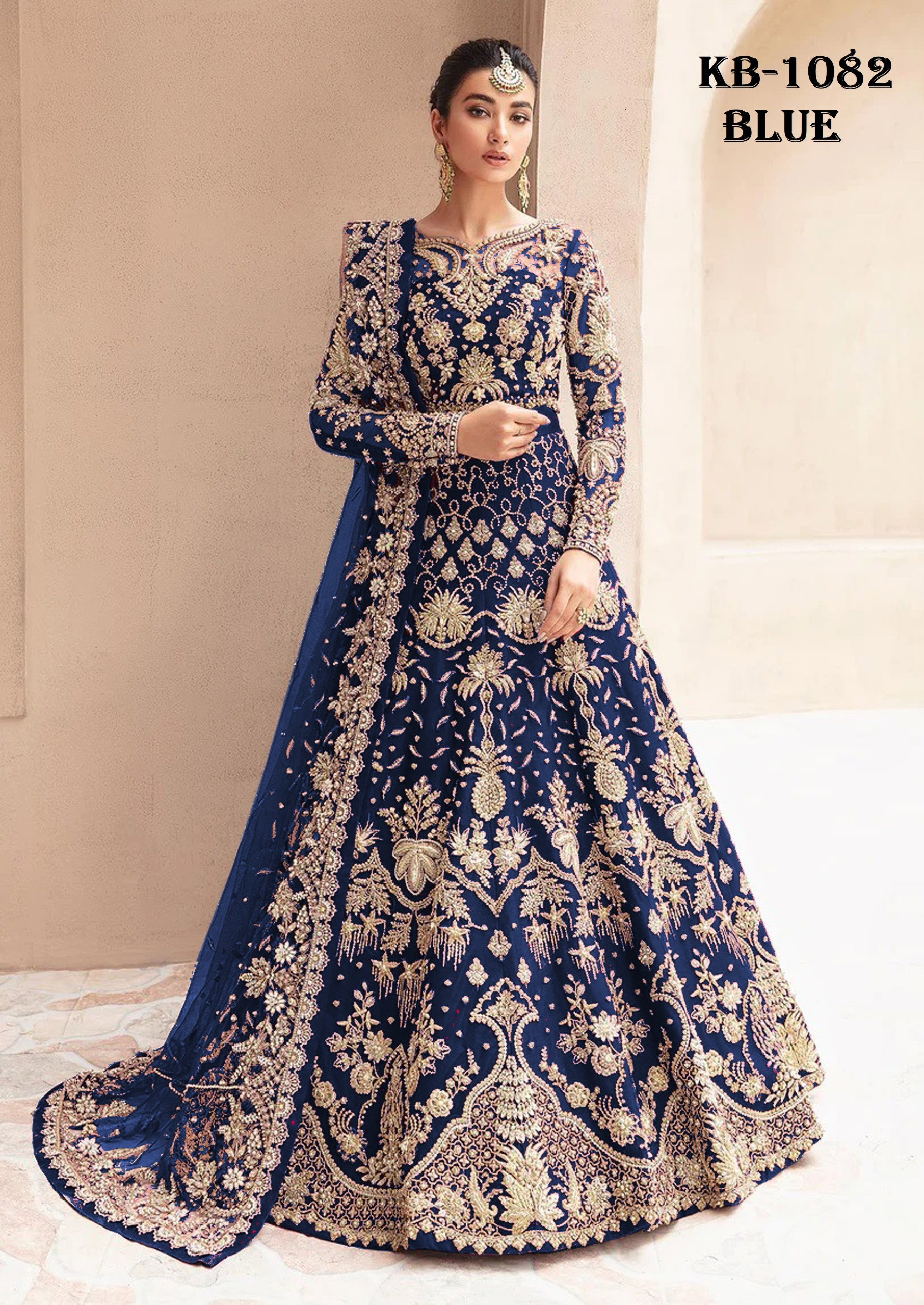 Kb Series 1082 Hit Designer Embroidered Net Gown With Dupatta Collection