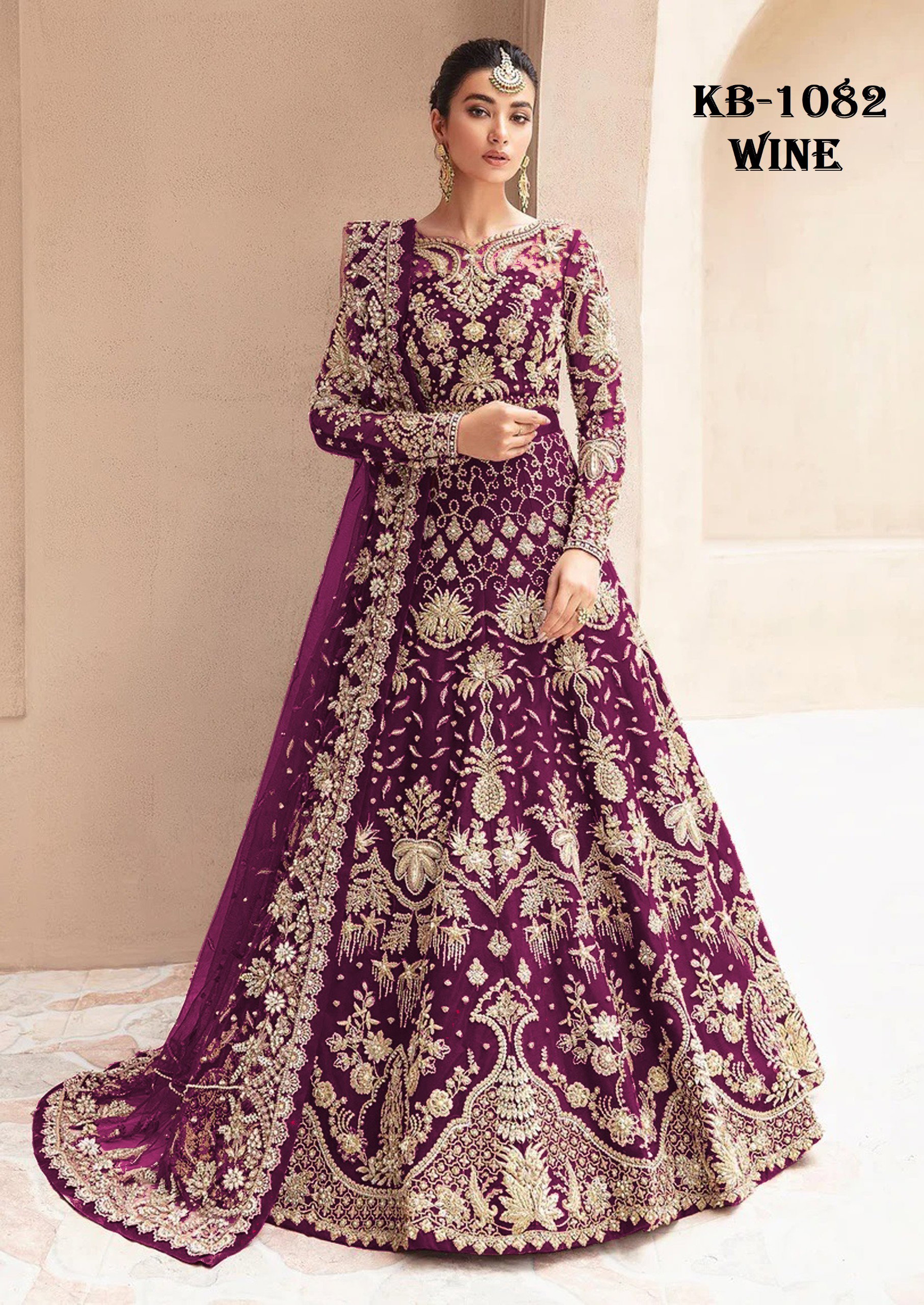 Kb Series 1082 Hit Designer Embroidered Net Gown With Dupatta Collection