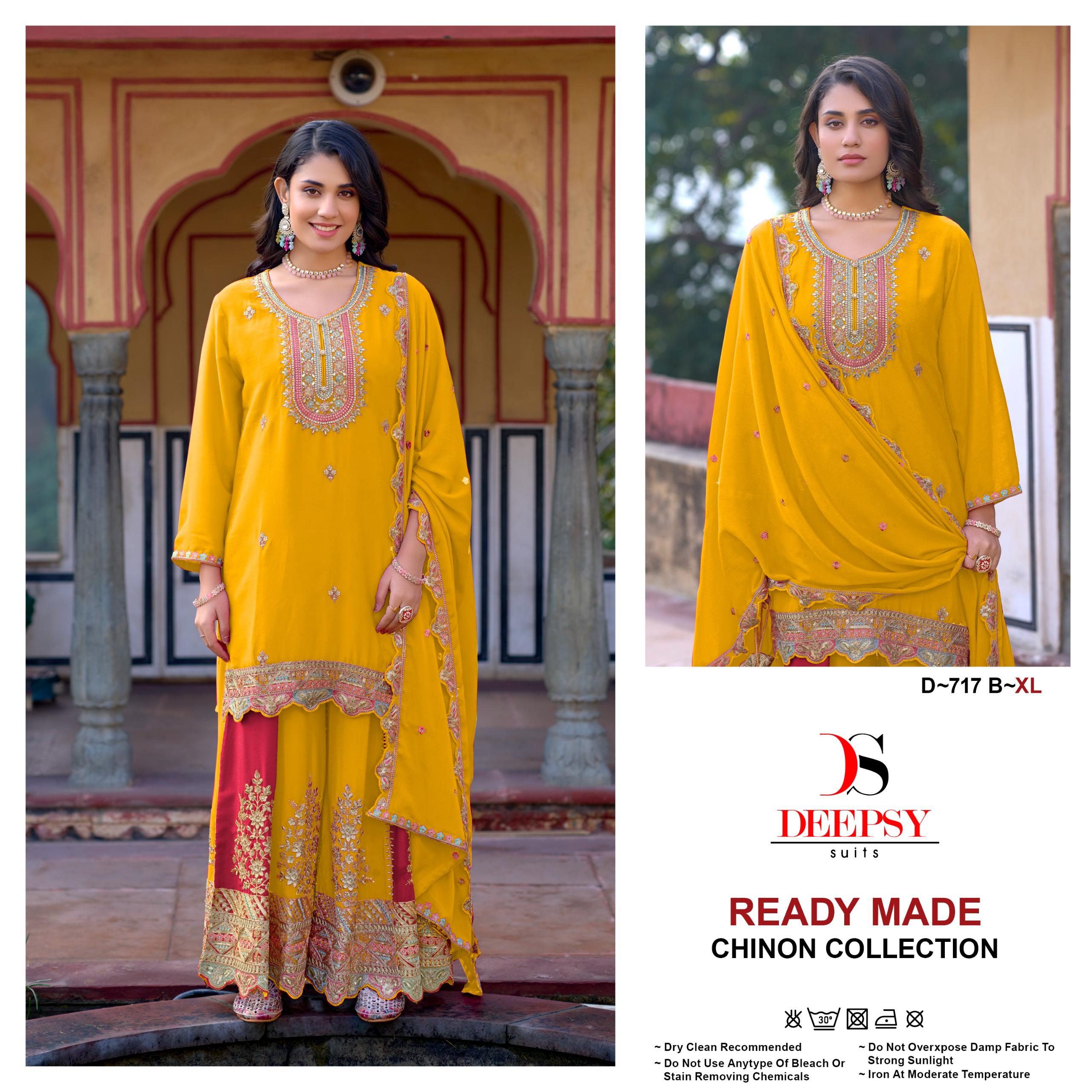 Deepsy D 717 Chinon Embroidered Ready Made Pakistani Collection