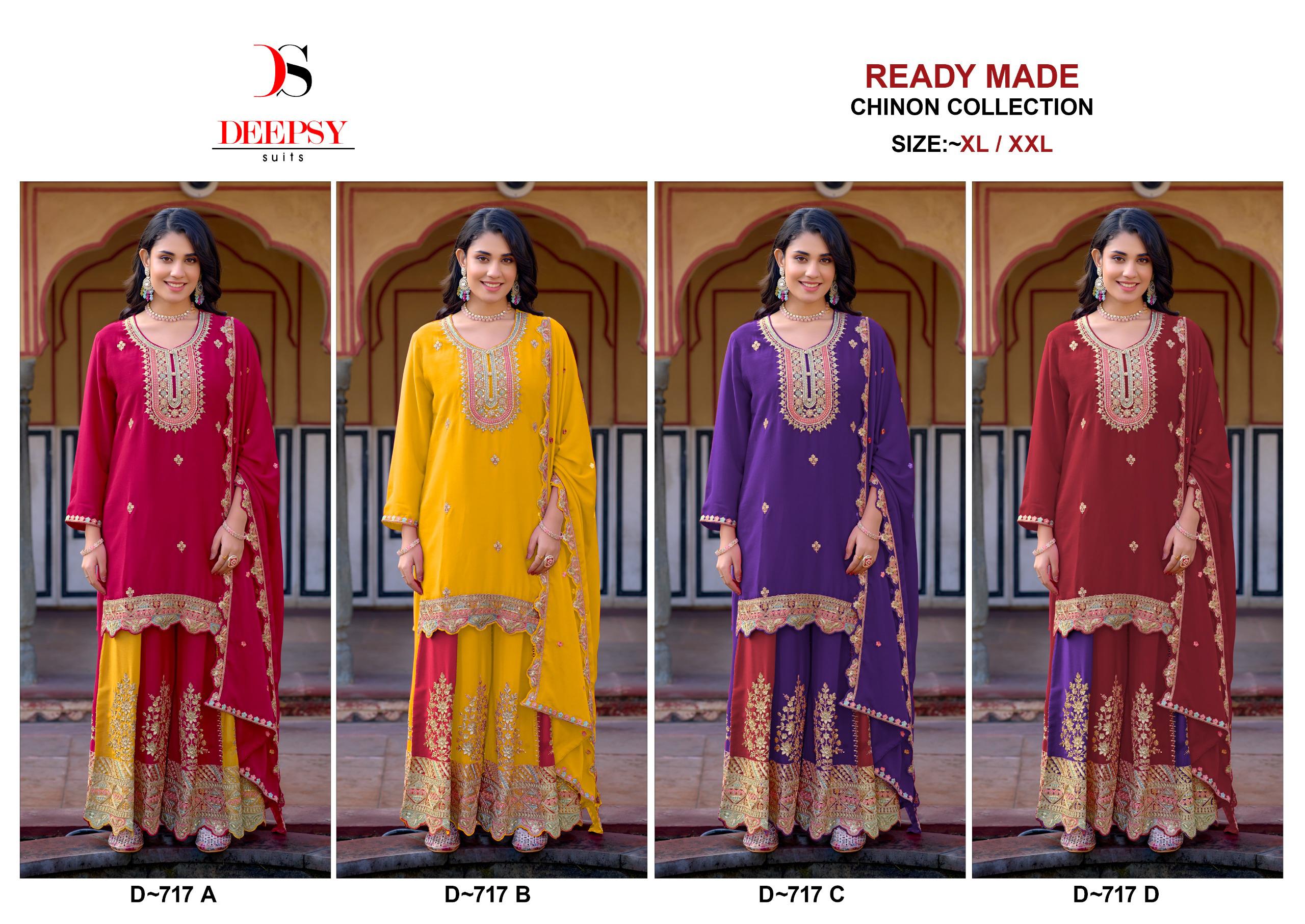 Deepsy D 717 Chinon Embroidered Ready Made Pakistani Collection
