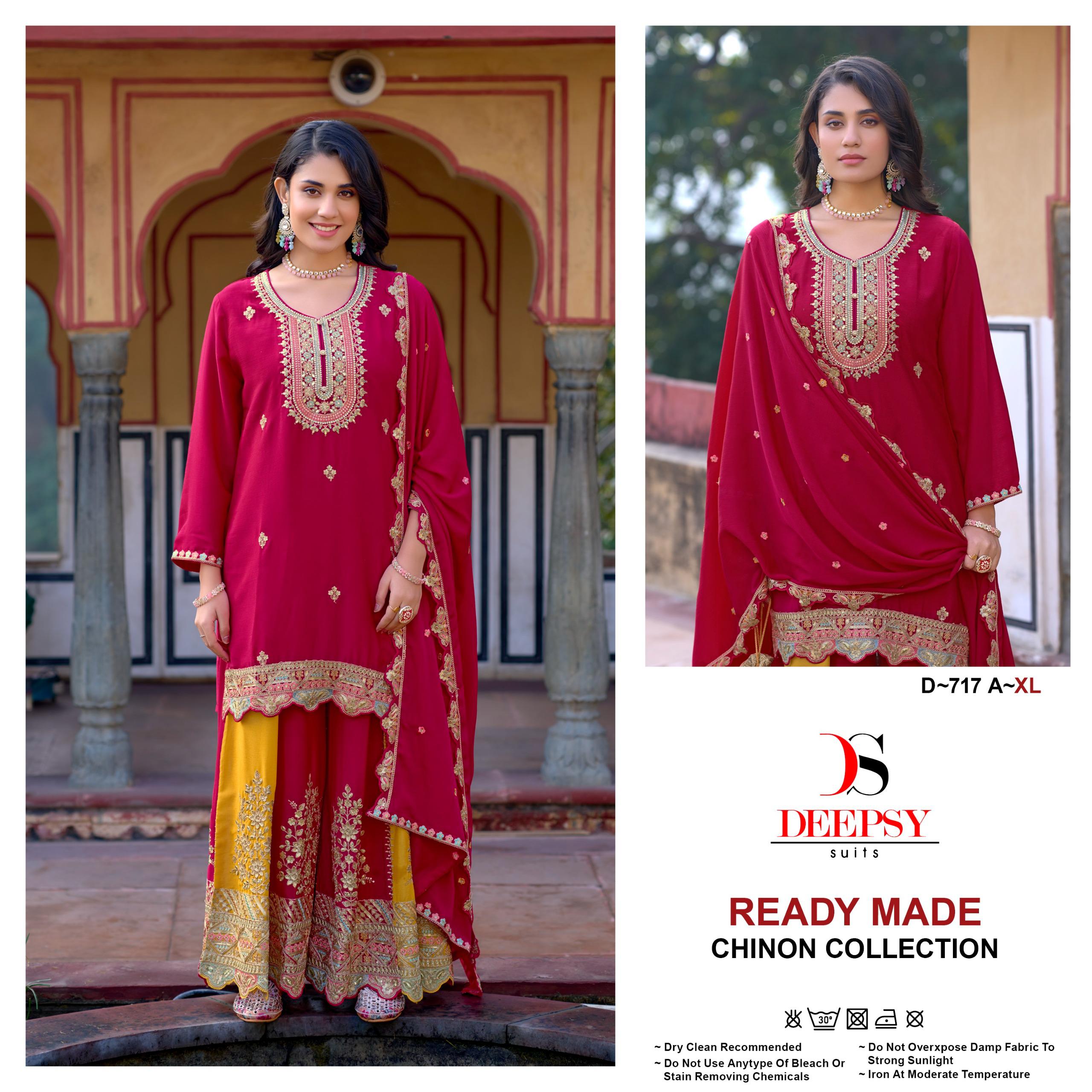 Deepsy D 717 Chinon Embroidered Ready Made Pakistani Collection