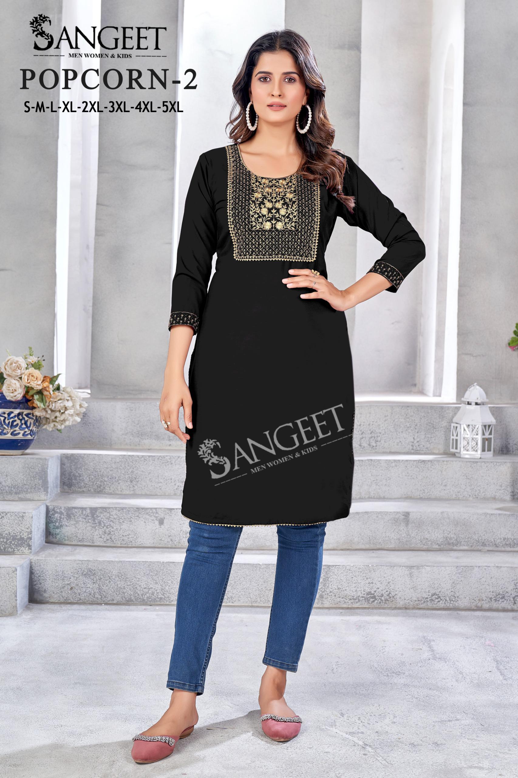 Sangeet Popcorn 2 Embroidered Rayon Kurtis Collection
