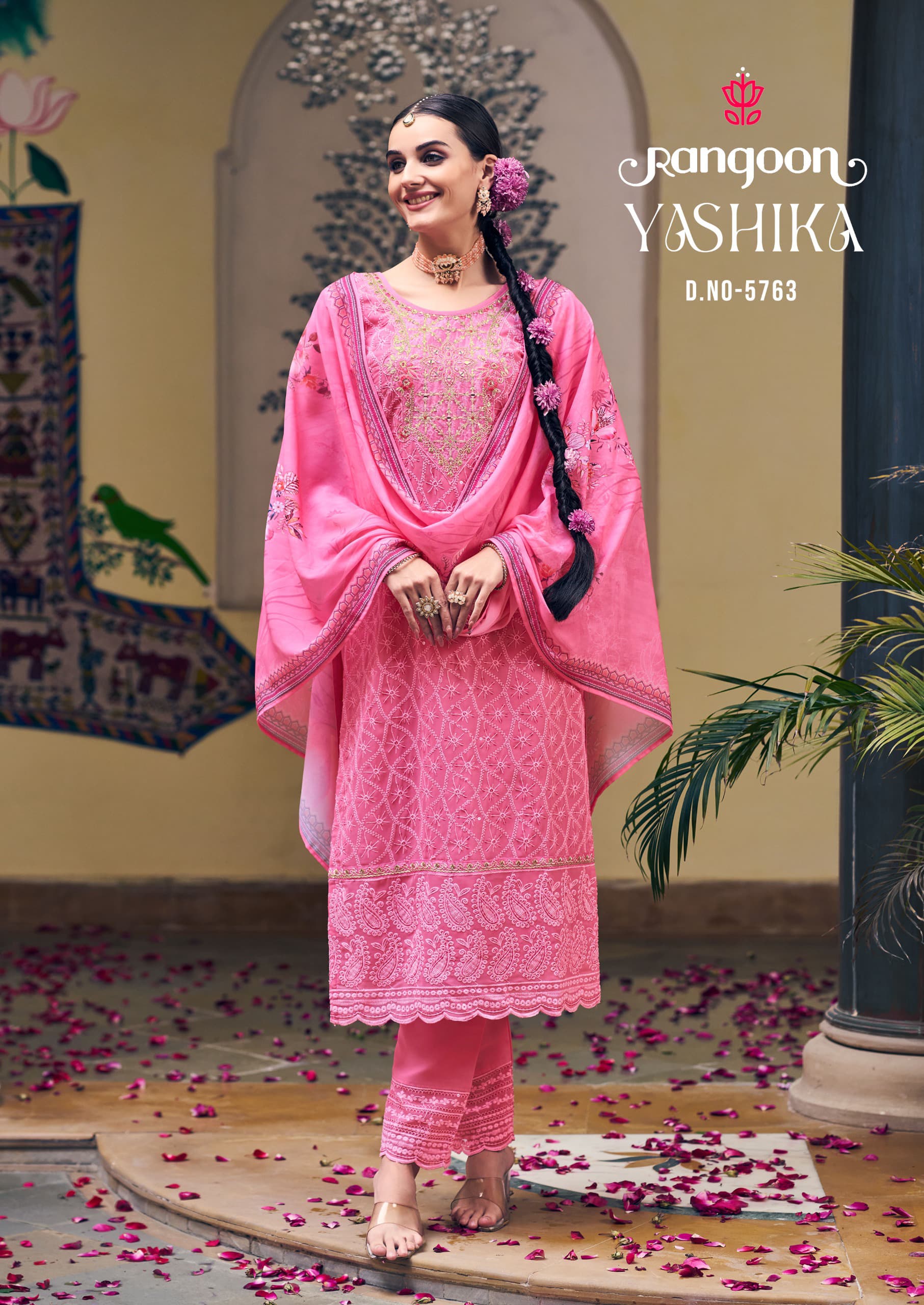 Rangoon Yashika Schiffli Georgette Ready Made Collection
