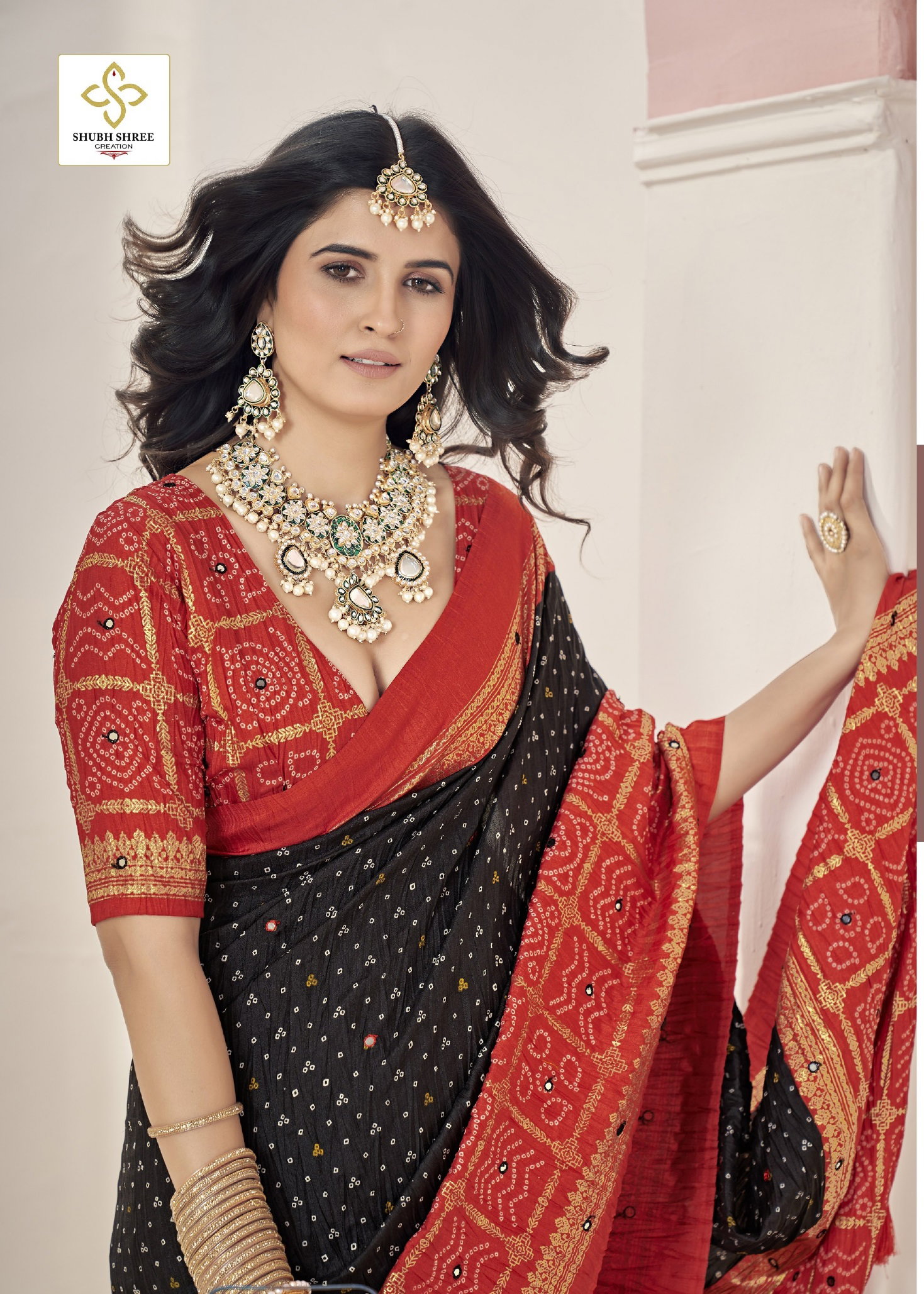 Shubh Crush 4 Velvet Tusser Silk With Aari Work Saree Collection