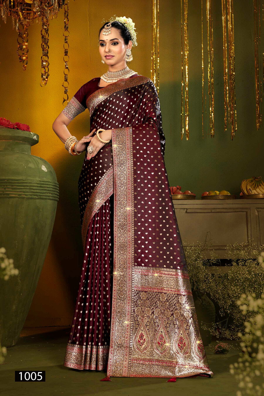 Saroj Gangavati Satin Silk Vol 2 Wedding Wear Stylish Silk Saree Collection