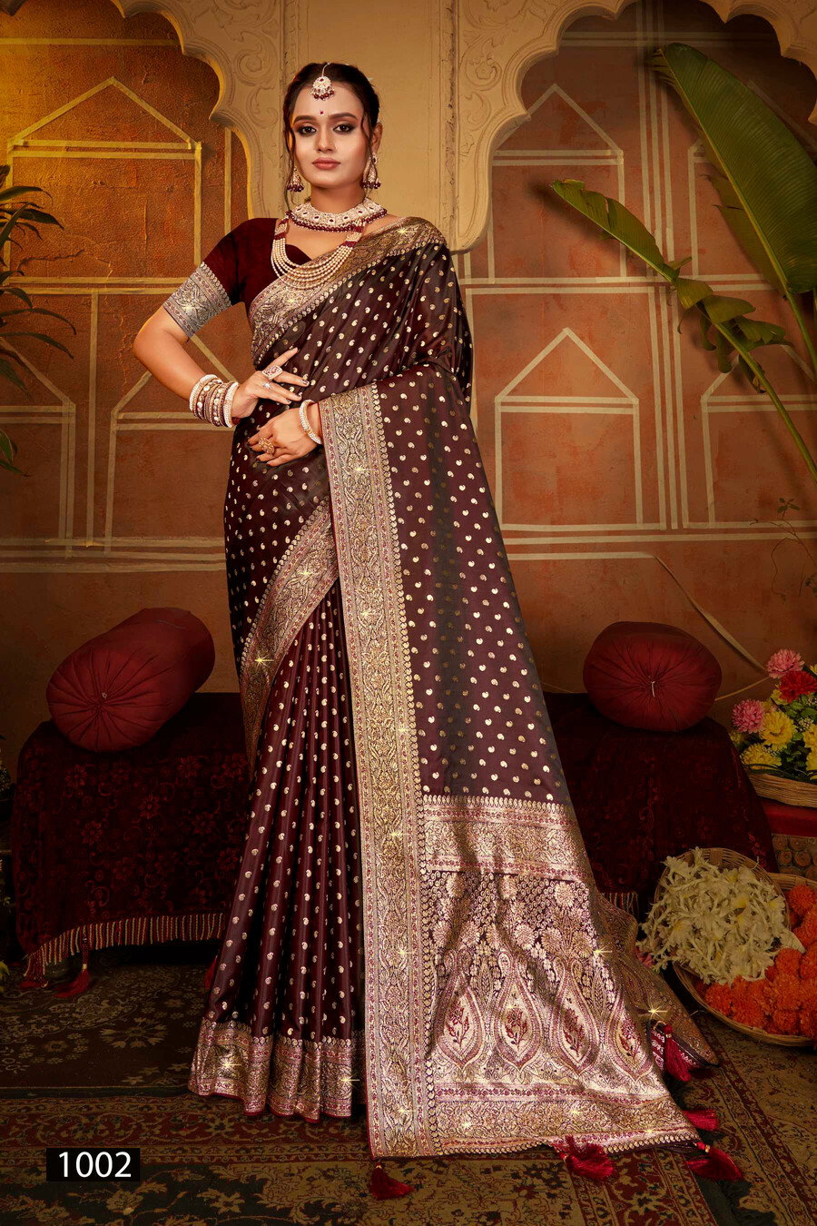 Saroj Gangavati Satin Silk Vol 2 Wedding Wear Stylish Silk Saree Collection