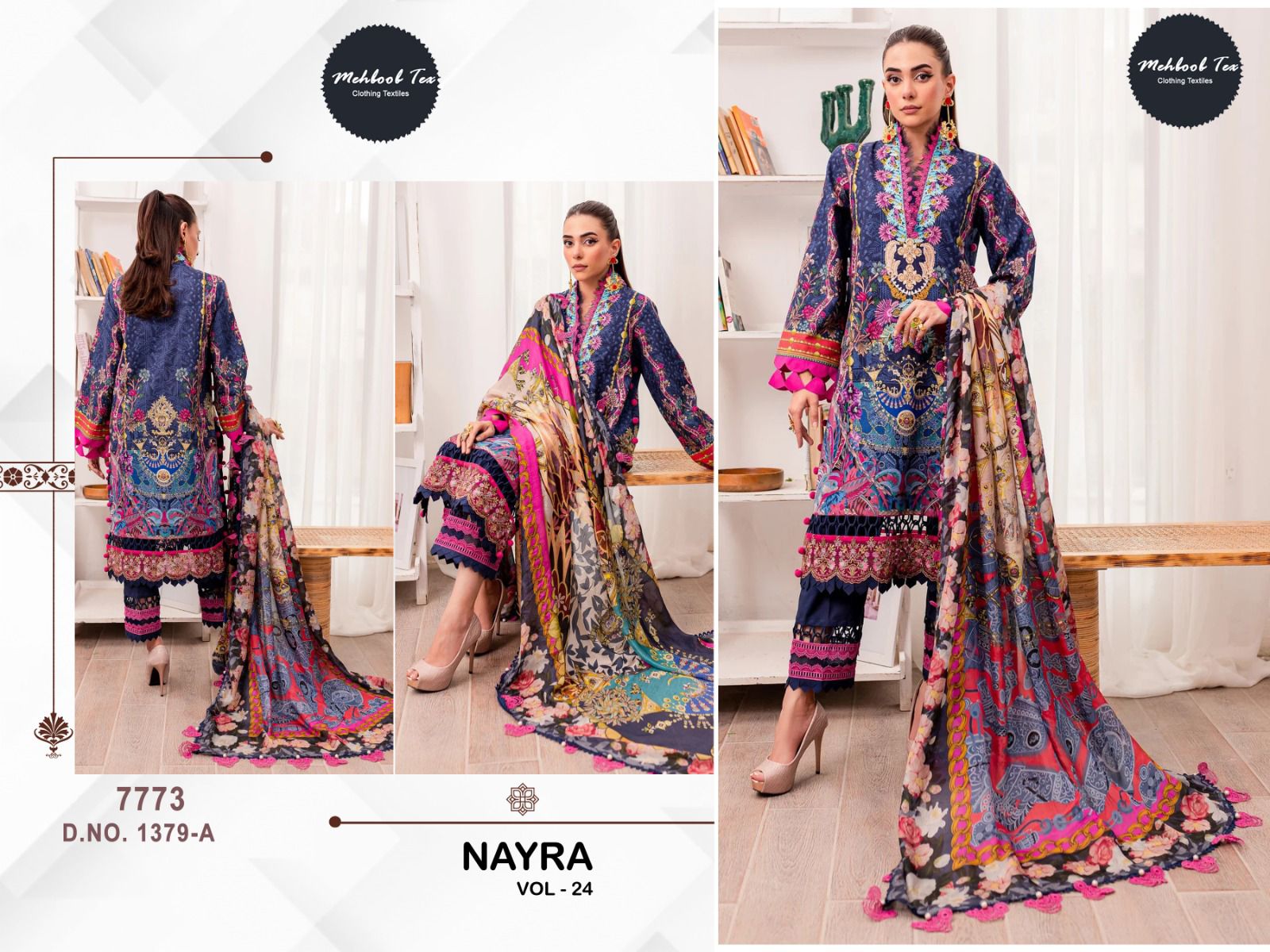 Mehboob Tex Nayra Vol 24 Cotton Dupatta Pakistani Salwar Suits