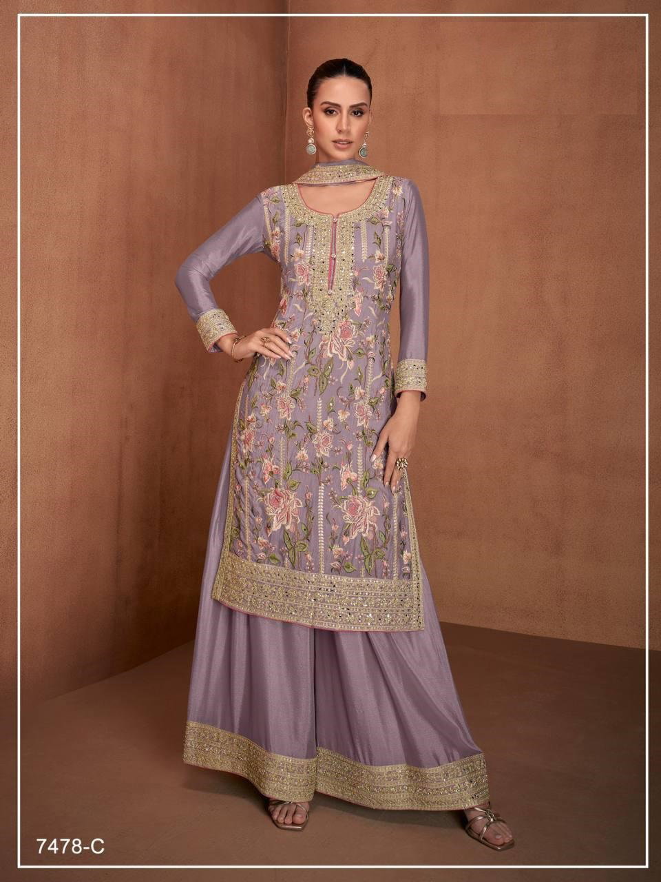 Super Hit 7478 Designer Embroidery Salwar Suits Collection
