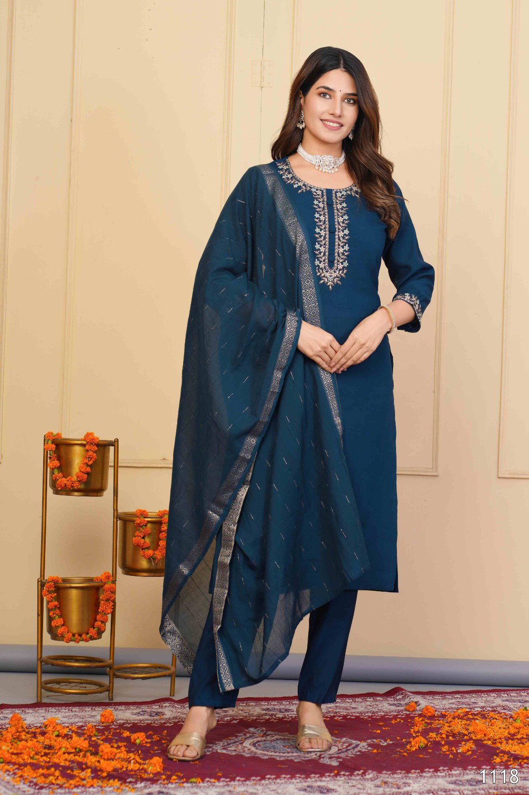 Tanisha Vol 17 Festive Wear Cotton Kurti Bottom With Dupatta