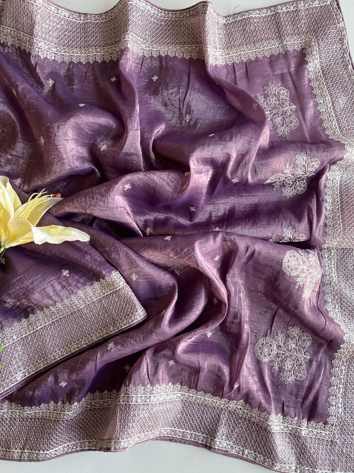 Kc 3074 German Crushed Sequence Worked Saree Collection