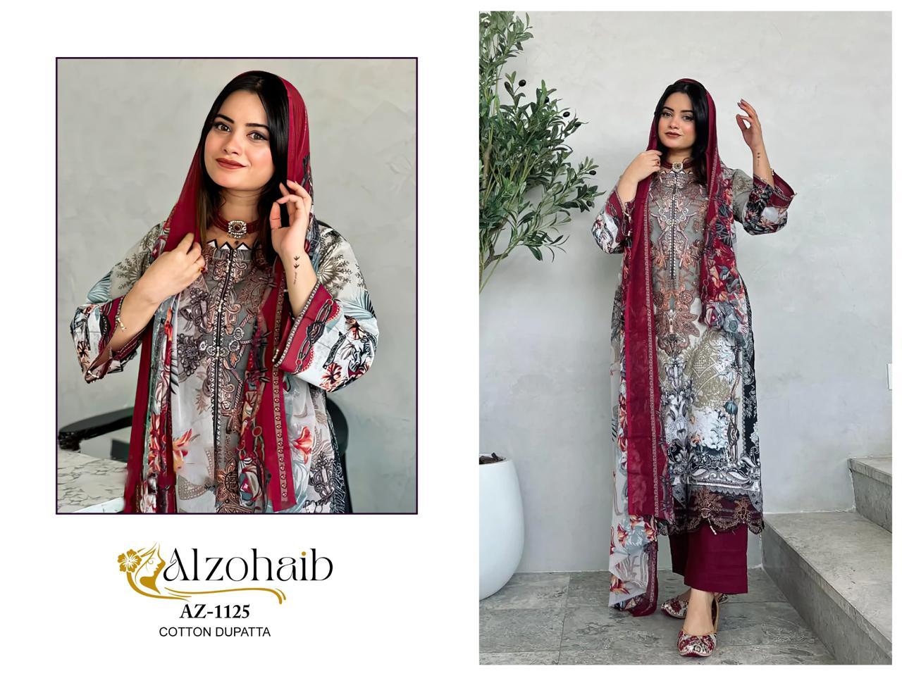 Alzohaib Az 1125 A And B Cotton Dupatta Pakistani Salwar Suits