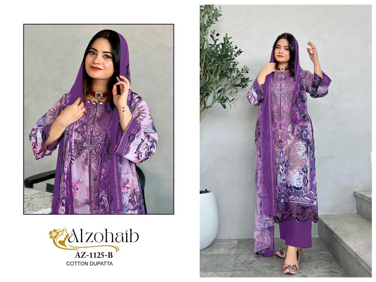 Alzohaib Az 1125 A And B Cotton Dupatta Pakistani Salwar Suits