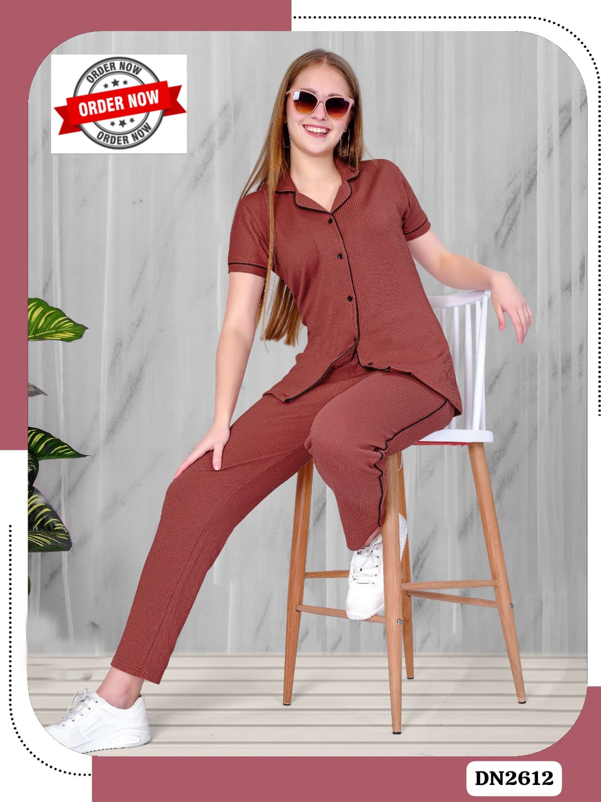 Summer Special Collar Vol Dn 2612 Plain Shinker Night Suit Collection