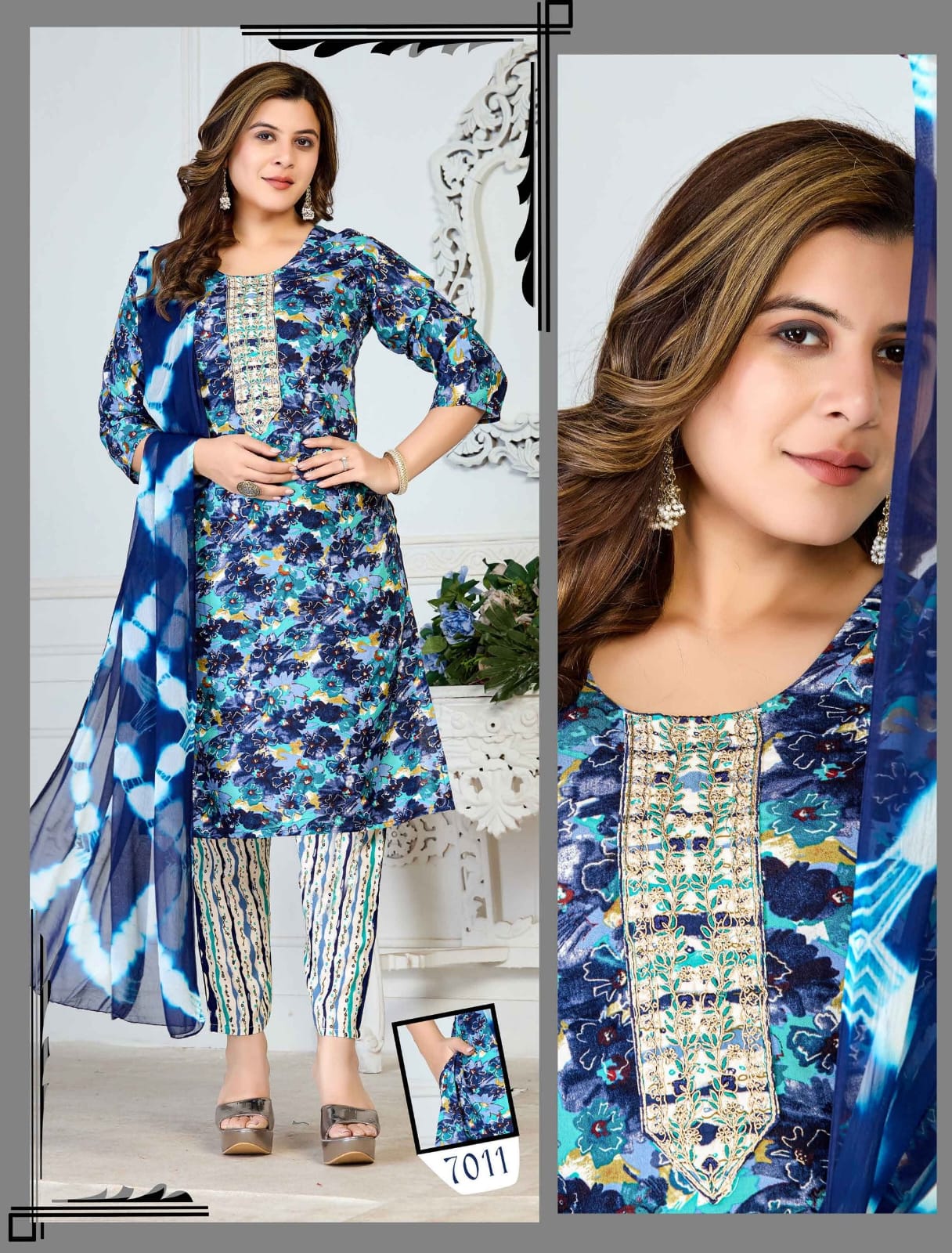 Beauty Stay Glam Foil Printed Rayon fancy Kurti Bottom With Dupatta Collection