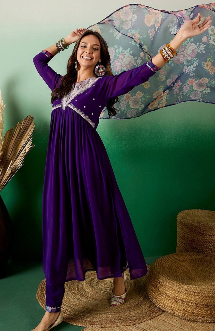 Priyanshi 1 Georgette With Embroidered Readymade Set
